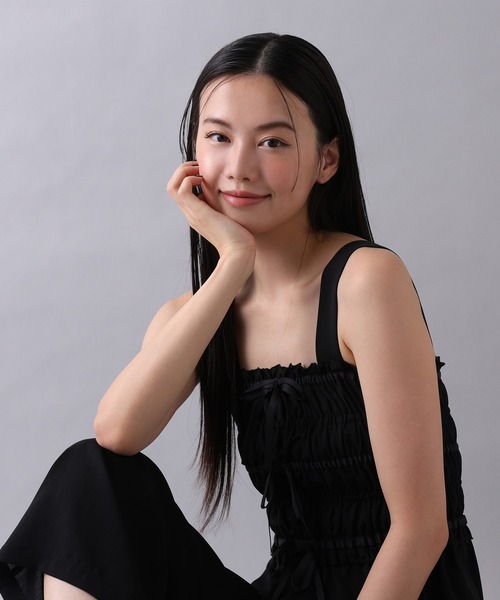 Seemi. byNICECLAUP（ シーミーバイナイスクラップ）の「【Seemi】フリルロンパース（サロペット/オーバーオール・レディース・アイボリー/ブラック/ピンク・FREE）」の8枚目の写真