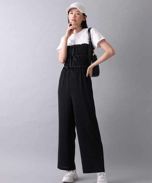 未使用  シークレットトロフィー　フリルオールインワン  ネイビー  38 未使用 シークレットトロフィー フリルオールインワン ネイビー
