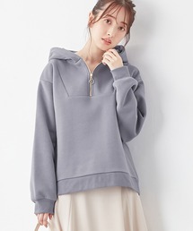 裏起毛ハーフジップパーカー
