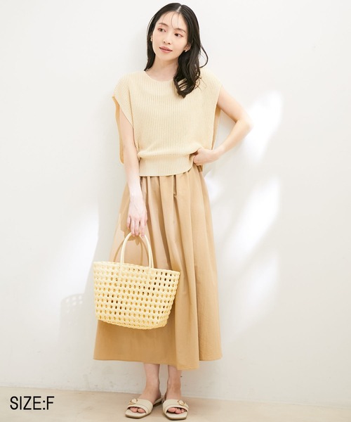 VIS(ビス)の「【選べる着丈・マルチWAY】ニットベスト付きワンピース【洗える】(ワンピース・レディース・ブラック/ベージュ系その他・FREE/FT)」の19枚目の写真