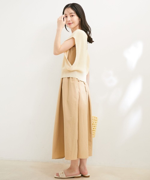 VIS(ビス)の「【選べる着丈・マルチWAY】ニットベスト付きワンピース【洗える】(ワンピース・レディース・ブラック/ベージュ系その他・FREE/FT)」の15枚目の写真