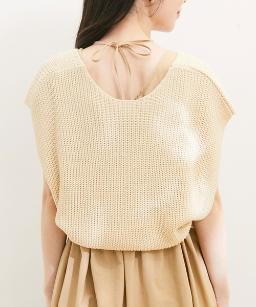 VIS(ビス)の「【選べる着丈・マルチWAY】ニットベスト付きワンピース【洗える】(ワンピース・レディース・ブラック/ベージュ系その他・FREE/FT)」の9枚目の写真