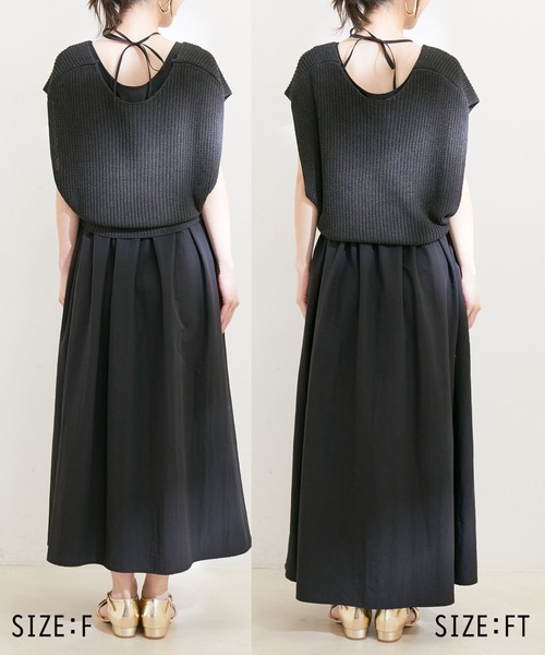 VIS(ビス)の「【選べる着丈・マルチWAY】ニットベスト付きワンピース【洗える】(ワンピース・レディース・ブラック/ベージュ系その他・FREE/FT)」の22枚目の写真