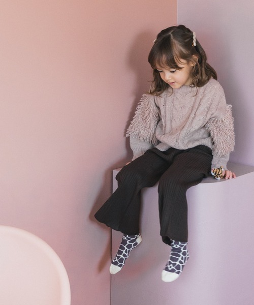 pairmanon(ペアマノン)の「【ママとおそろい】ケーブル編み ループ編み 袖ボリューム ニット(ニット/セーター・キッズ・ブラウン/ライトベージュ/ピンク・L/S/M/XS)」の9枚目の写真