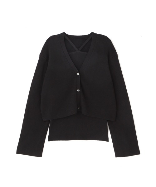 N.（N. Natural Beauty Basic）（エヌエヌナチュラルビューティーベーシック）の「◆ショートカーデ×ホルターインナーアンサンブル（ニット/セーター・レディース・ホワイト×ブラック/ブラック/オレンジ・MEDIUM）」の20枚目の写真