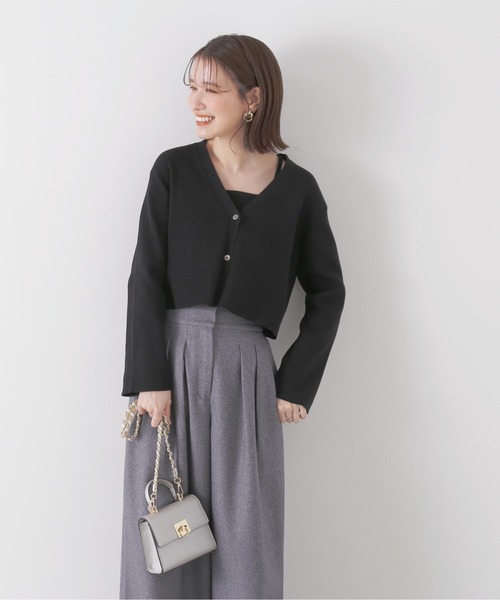 N.（N. Natural Beauty Basic）（エヌエヌナチュラルビューティーベーシック）の「◆ショートカーデ×ホルターインナーアンサンブル（ニット/セーター・レディース・ホワイト×ブラック/ブラック/オレンジ・MEDIUM）」の15枚目の写真