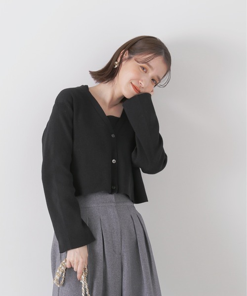 N.（N. Natural Beauty Basic）（エヌエヌナチュラルビューティーベーシック）の「◆ショートカーデ×ホルターインナーアンサンブル（ニット/セーター・レディース・ホワイト×ブラック/ブラック/オレンジ・MEDIUM）」の17枚目の写真