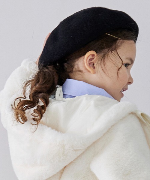 petit main（プティマイン）の「ベレー帽（キャップ・キッズ・アイボリー/ブラック/モカ・50cm/52cm/54cm）」の12枚目の写真