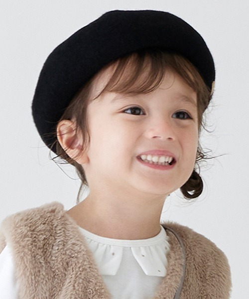 petit main（プティマイン）の「ベレー帽（キャップ・キッズ・アイボリー/ブラック/モカ・50cm/52cm/54cm）」の20枚目の写真