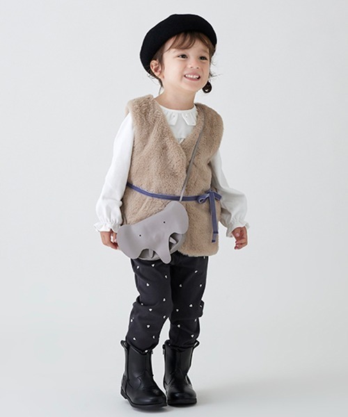 petit main（プティマイン）の「ベレー帽（キャップ・キッズ・アイボリー/ブラック/モカ・50cm/52cm/54cm）」の21枚目の写真