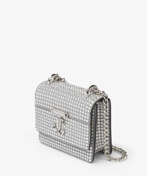 JIMMY CHOO ジミーチュウ　ショルダーバッグ　シルバー　人気　ブランド JIMMY CHOO（ジミーチュウ）の「Micro Avenue Quad（ショルダーバッグ