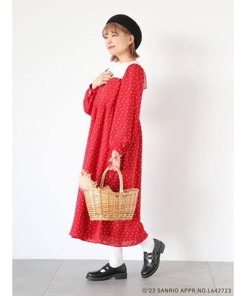 ehka sopo（エヘカソポ）の「【サンリオ】ﾏﾛﾝｸﾘｰﾑ／幾何柄ﾜﾝﾋﾟｰｽ（ワンピース・レディース・レッド/ブラック・F）」の16枚目の写真