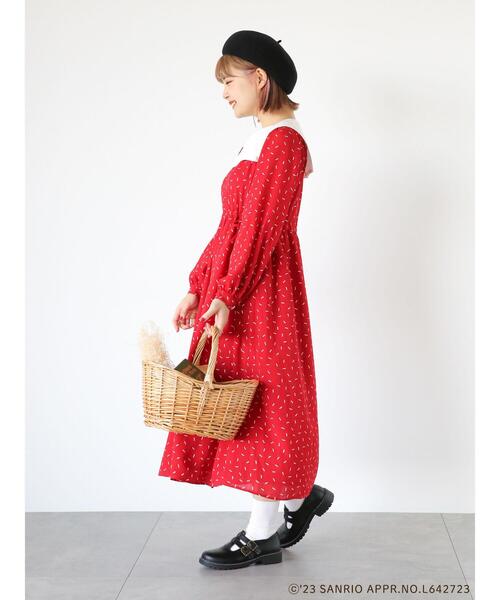ehka sopo（エヘカソポ）の「【サンリオ】ﾏﾛﾝｸﾘｰﾑ／幾何柄ﾜﾝﾋﾟｰｽ（ワンピース・レディース・レッド/ブラック・F）」の17枚目の写真