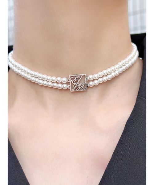 EATME（イートミー）の「ロゴチャームフェイクパールチョーカー（チョーカー・レディース・オフホワイト・FREE）」の10枚目の写真