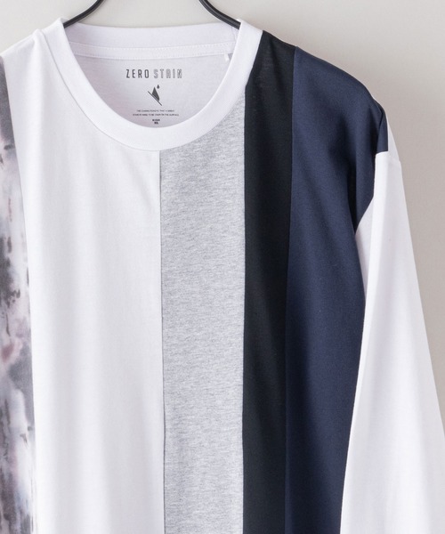 LB/S (エルビーエス)の「【ZEROSTAIN/ゼロステイン】汗染みの目立たないTシャツ 切り替え ロンT 撥水 防汚 UVカット 紫外線対策(Tシャツ/カットソー・メンズ・ホワイト系その他/ブルーグレー/ホワイト/その他/ブラック/ブラック系その他/その他1/グリーン・MEDIUM/LARGE/X-LARGE)」の2枚目の写真