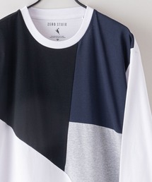 【ZEROSTAIN/ゼロステイン】汗染みの目立たないTシャツ 切り替え ロンT 撥水 防汚 UVカット 紫外線対策