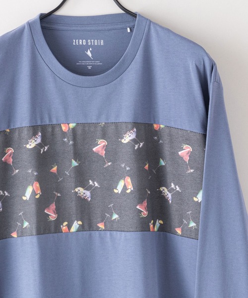 LB/S (エルビーエス)の「【ZEROSTAIN/ゼロステイン】汗染みの目立たないTシャツ 切り替え ロンT 撥水 防汚 UVカット 紫外線対策(Tシャツ/カットソー・メンズ・ホワイト系その他/ブルーグレー/ホワイト/その他/ブラック/ブラック系その他/その他1/グリーン・MEDIUM/LARGE/X-LARGE)」の5枚目の写真