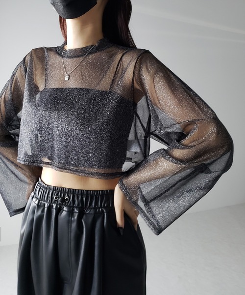 エムエメCandy sleeve tulle tops エムミーエメ m me eme エムミーエメ Candy sleeve tulle tops