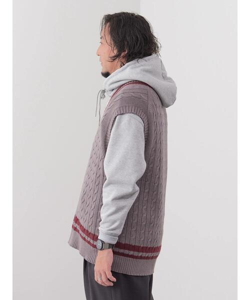 CRAFT STANDARD BOUTIQUE（クラフトスタンダードブティック）の「【男女兼用】チルデンニットベスト（ベスト・レディース・杢グレー/モカ/ダークネイビー/アイボリー・M/XL/L）」の6枚目の写真