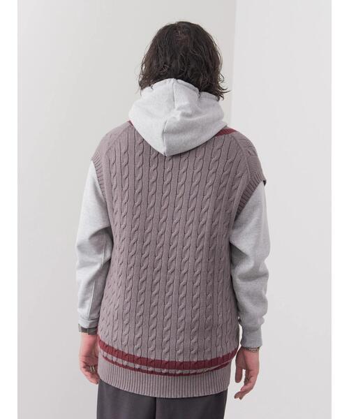 CRAFT STANDARD BOUTIQUE（クラフトスタンダードブティック）の「【男女兼用】チルデンニットベスト（ベスト・レディース・杢グレー/モカ/ダークネイビー/アイボリー・M/XL/L）」の7枚目の写真