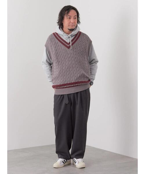 CRAFT STANDARD BOUTIQUE（クラフトスタンダードブティック）の「【男女兼用】チルデンニットベスト（ベスト・レディース・杢グレー/モカ/ダークネイビー/アイボリー・M/XL/L）」の8枚目の写真