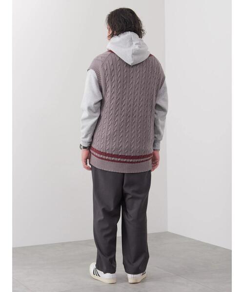 CRAFT STANDARD BOUTIQUE（クラフトスタンダードブティック）の「【男女兼用】チルデンニットベスト（ベスト・レディース・杢グレー/モカ/ダークネイビー/アイボリー・M/XL/L）」の10枚目の写真