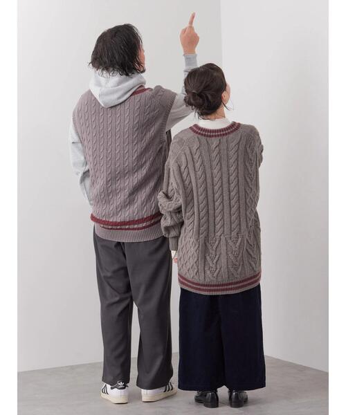 CRAFT STANDARD BOUTIQUE（クラフトスタンダードブティック）の「【男女兼用】チルデンニットベスト（ベスト・レディース・杢グレー/モカ/ダークネイビー/アイボリー・M/XL/L）」の13枚目の写真