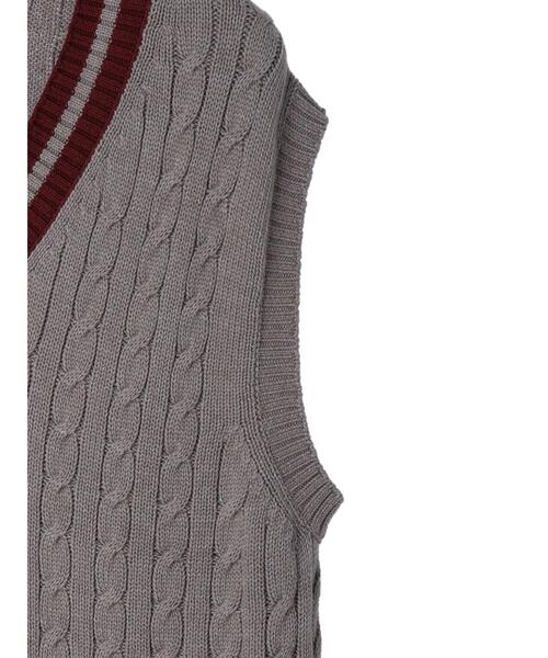 CRAFT STANDARD BOUTIQUE（クラフトスタンダードブティック）の「【男女兼用】チルデンニットベスト（ベスト・レディース・杢グレー/モカ/ダークネイビー/アイボリー・M/XL/L）」の17枚目の写真