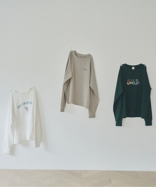 unclip（アンクリップ）の「アソートデザインロンT（Tシャツ/カットソー・レディース・グレー/ホワイト/グリーン・MEDIUM/LARGE）」の4枚目の写真
