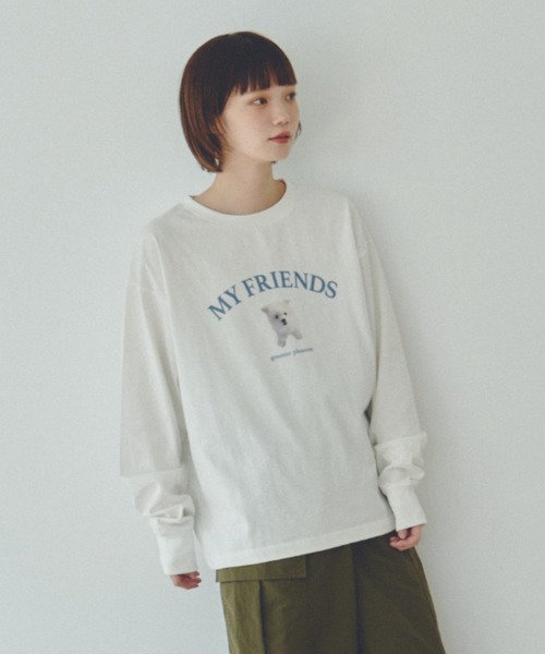 unclip（アンクリップ）の「アソートデザインロンT（Tシャツ/カットソー・レディース・グレー/ホワイト/グリーン・MEDIUM/LARGE）」の11枚目の写真