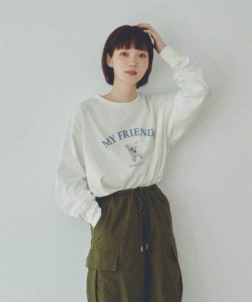 unclip（アンクリップ）の「アソートデザインロンT（Tシャツ/カットソー・レディース・グレー/ホワイト/グリーン・MEDIUM/LARGE）」の10枚目の写真