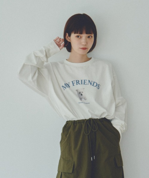 unclip（アンクリップ）の「アソートデザインロンT（Tシャツ/カットソー・レディース・グレー/ホワイト/グリーン・MEDIUM/LARGE）」の8枚目の写真