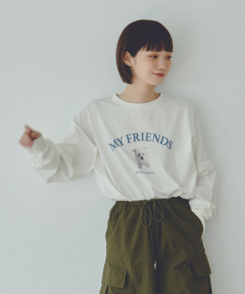 unclip（アンクリップ）の「アソートデザインロンT（Tシャツ/カットソー・レディース・グレー/ホワイト/グリーン・MEDIUM/LARGE）」の9枚目の写真