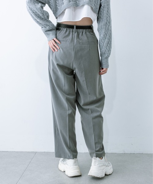 OLIVE des OLIVE（オリーブデオリーブ）の「合皮ベルト付きスラックスパンツ 1032020090（スラックス・レディース・ブラック/チャコールグレー・FREE）」の15枚目の写真