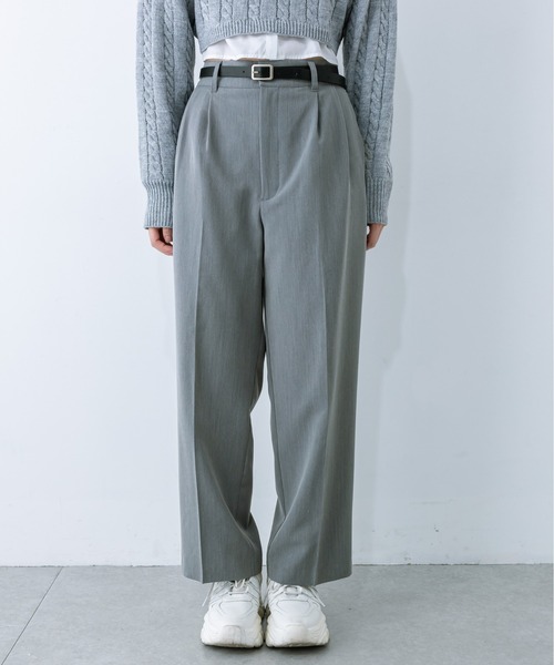 OLIVE des OLIVE（オリーブデオリーブ）の「合皮ベルト付きスラックスパンツ 1032020090（スラックス・レディース・ブラック/チャコールグレー・FREE）」の16枚目の写真