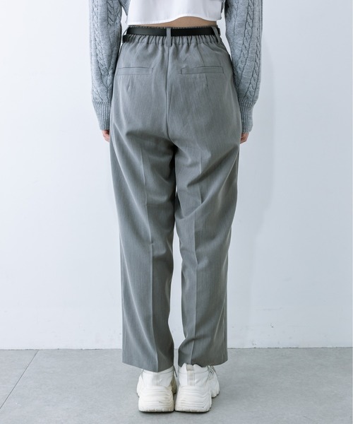 OLIVE des OLIVE（オリーブデオリーブ）の「合皮ベルト付きスラックスパンツ 1032020090（スラックス・レディース・ブラック/チャコールグレー・FREE）」の18枚目の写真