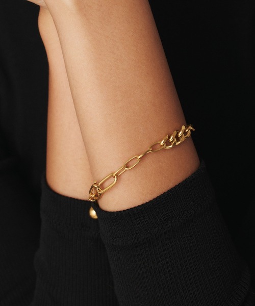 CENE（セネ）の「【CENE】セネ/キリカエMIXチェーンブレスレット（ブレスレット・レディース・シルバー/ゴールド・FREE）」の5枚目の写真