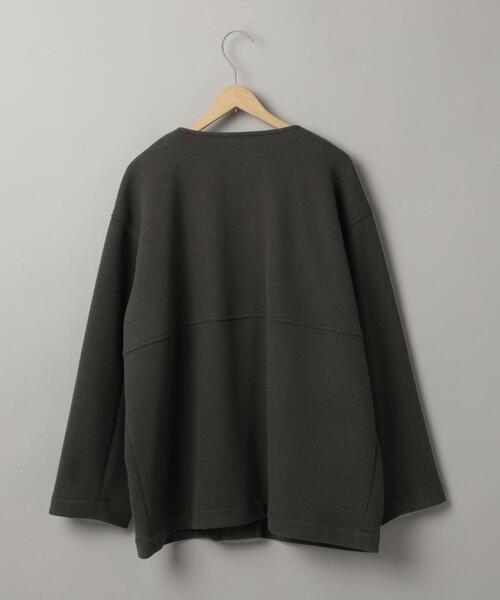 coen（コーエン）の「ライトエアーメルトンミドルノーカラーコート（ノーカラーコート・レディース・ライトグレー/ベージュ/ダークグレー・M/L）」の8枚目の写真