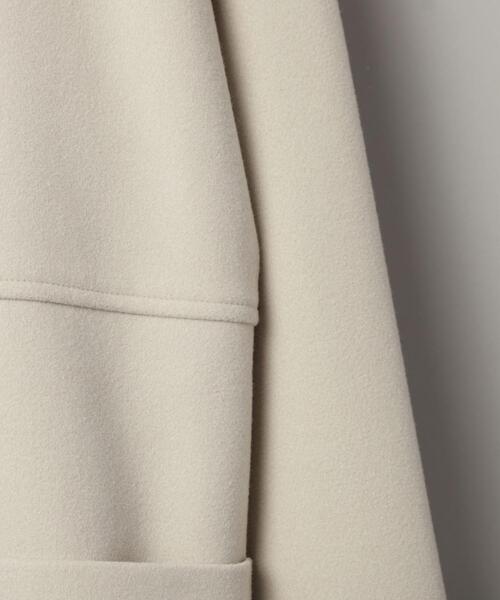 coen（コーエン）の「ライトエアーメルトンミドルノーカラーコート（ノーカラーコート・レディース・ライトグレー/ベージュ/ダークグレー・M/L）」の19枚目の写真