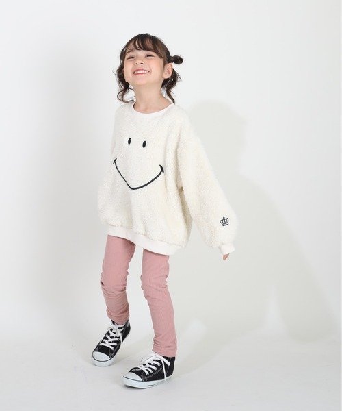 BABYDOLL（ベビードール）の「通販限定 ふんわりボア スマイリー トレーナー 8672K（スウェット・キッズ・ブラック/ナチュラル/オフホワイト・80ｃｍ/90cm/100cm/110cm/120cm/130cm）」の8枚目の写真