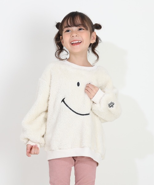 BABYDOLL（ベビードール）の「通販限定 ふんわりボア スマイリー トレーナー 8672K（スウェット・キッズ・ブラック/ナチュラル/オフホワイト・80ｃｍ/90cm/100cm/110cm/120cm/130cm）」の7枚目の写真