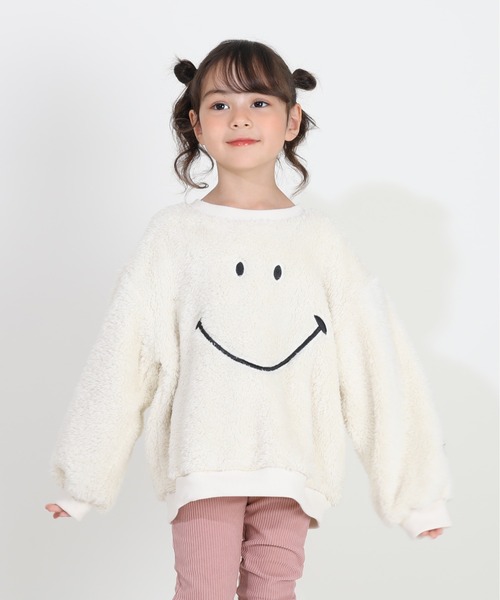 BABYDOLL（ベビードール）の「通販限定 ふんわりボア スマイリー トレーナー 8672K（スウェット・キッズ・ブラック/ナチュラル/オフホワイト・80ｃｍ/90cm/100cm/110cm/120cm/130cm）」の6枚目の写真