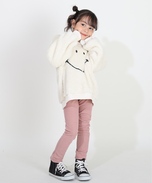 BABYDOLL（ベビードール）の「通販限定 ふんわりボア スマイリー トレーナー 8672K（スウェット・キッズ・ブラック/ナチュラル/オフホワイト・80ｃｍ/90cm/100cm/110cm/120cm/130cm）」の12枚目の写真