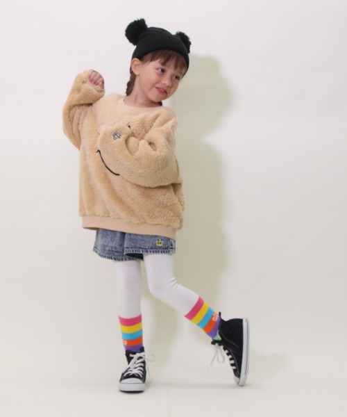 BABYDOLL（ベビードール）の「通販限定 ふんわりボア スマイリー トレーナー 8672K（スウェット・キッズ・ブラック/ナチュラル/オフホワイト・80ｃｍ/90cm/100cm/110cm/120cm/130cm）」の17枚目の写真