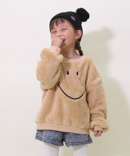BABYDOLL（ベビードール）の「通販限定 ふんわりボア スマイリー トレーナー 8672K（スウェット・キッズ・ブラック/ナチュラル/オフホワイト・80ｃｍ/90cm/100cm/110cm/120cm/130cm）」の15枚目の写真