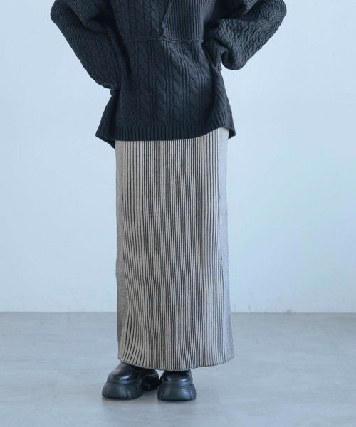 PAGEBOY（ページボーイ）の「バイカラーリブナロースカート（スカート・レディース・ブラック/ターコイズブルー/モカ・FREE）」の18枚目の写真