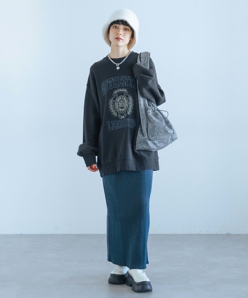 PAGEBOY（ページボーイ）の「バイカラーリブナロースカート（スカート・レディース・ブラック/ターコイズブルー/モカ・FREE）」の22枚目の写真