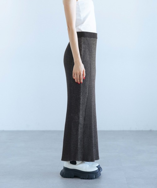 PAGEBOY（ページボーイ）の「バイカラーリブナロースカート（スカート・レディース・ブラック/ターコイズブルー/モカ・FREE）」の9枚目の写真