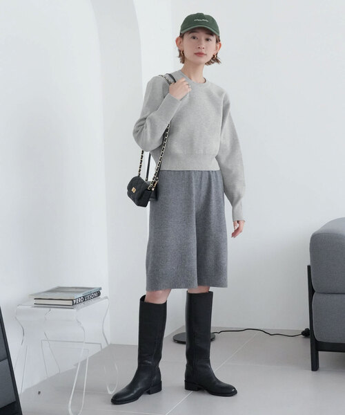 SLOBE citron.（スローブシトロン）の「SLOBE citron.スムースニットスウェット（ニット/セーター・レディース・ライトグレー/ピンク・FREE）」の4枚目の写真