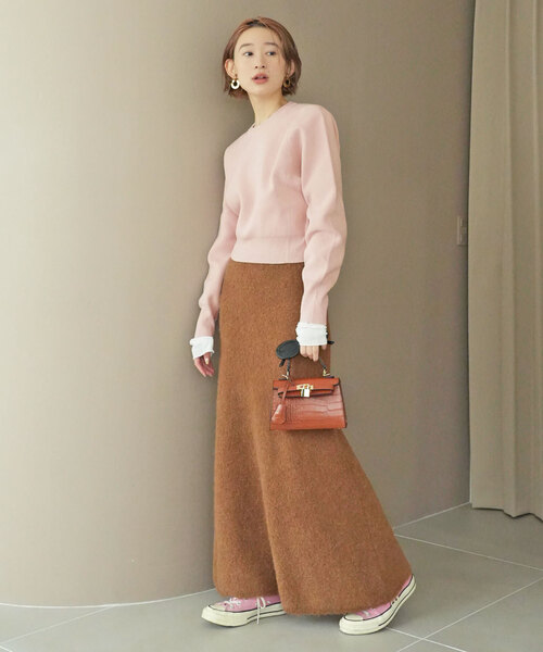 SLOBE citron.（スローブシトロン）の「SLOBE citron.スムースニットスウェット（ニット/セーター・レディース・ライトグレー/ピンク・FREE）」の17枚目の写真